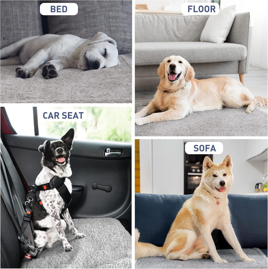 Soft Waterproof Dog Blanket – Reversible Leakproof Pet Blanket for Couch, Bed, Sofa, Washable Couch Cover for Large Dogs, Pee & Stain Proof, No Crinkle, 50"X60"